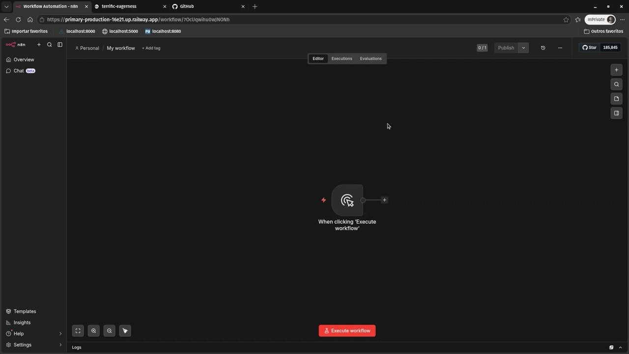 Visão geral da interface do N8N