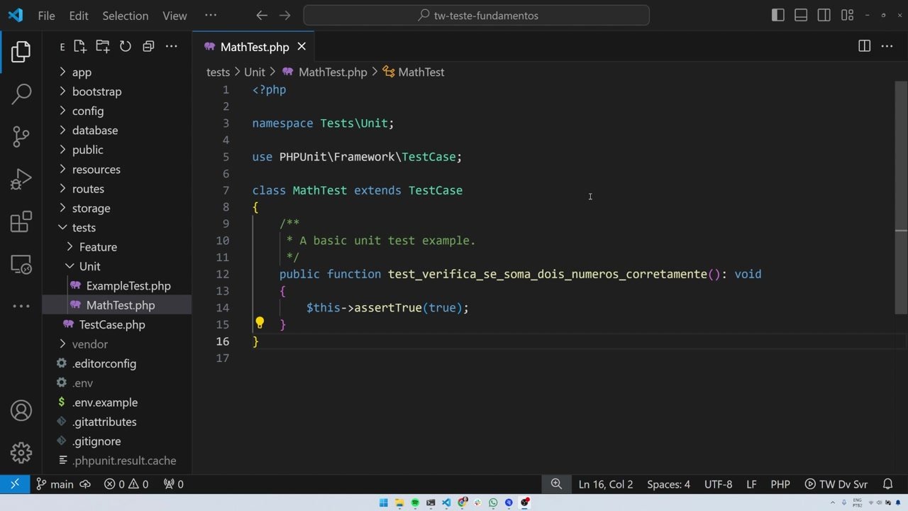 Escrevendo o primeiro teste