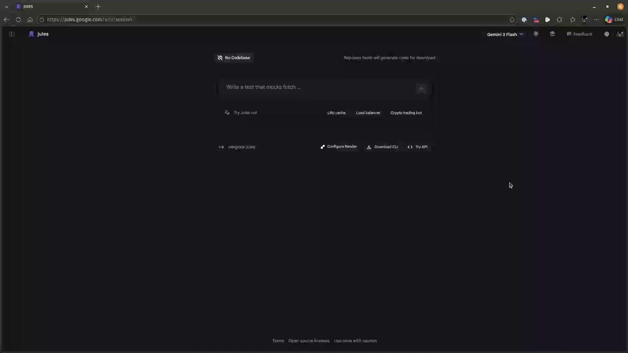 Conhecendo a interface do Jules