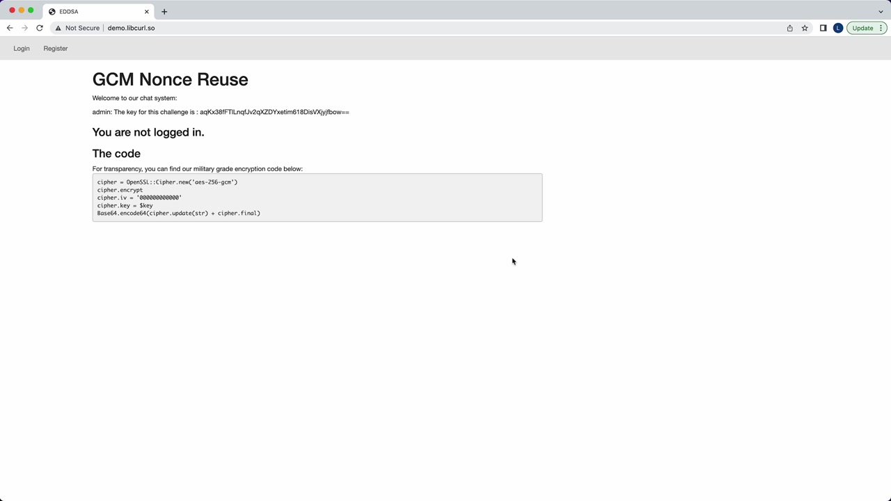 image of exercise GCM Nonce Reuse: Exploitation in Python