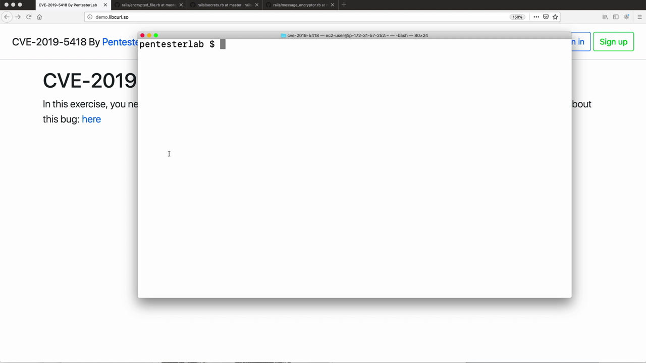 image of exercise CVE-2019-5418: Exploitation - part1