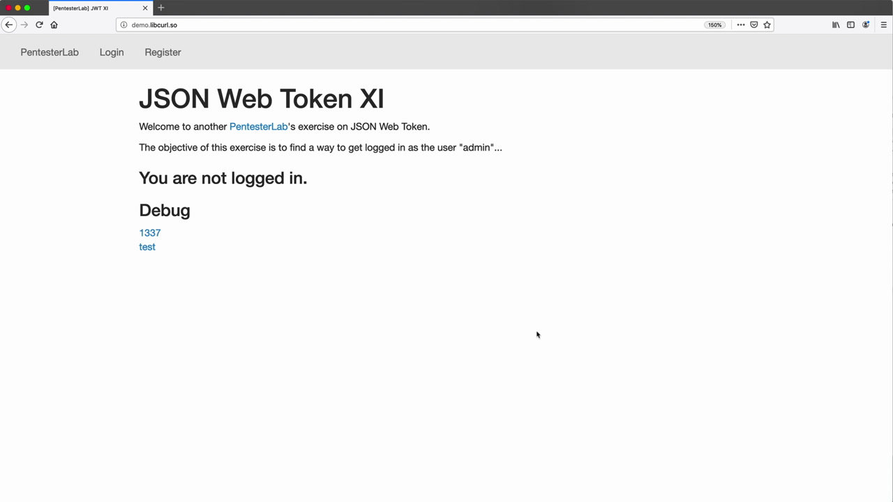 image of exercise JWT XI: Exploitation - part 1