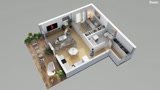 Create 2d to 3d floor plan architectural 3d interior rendering